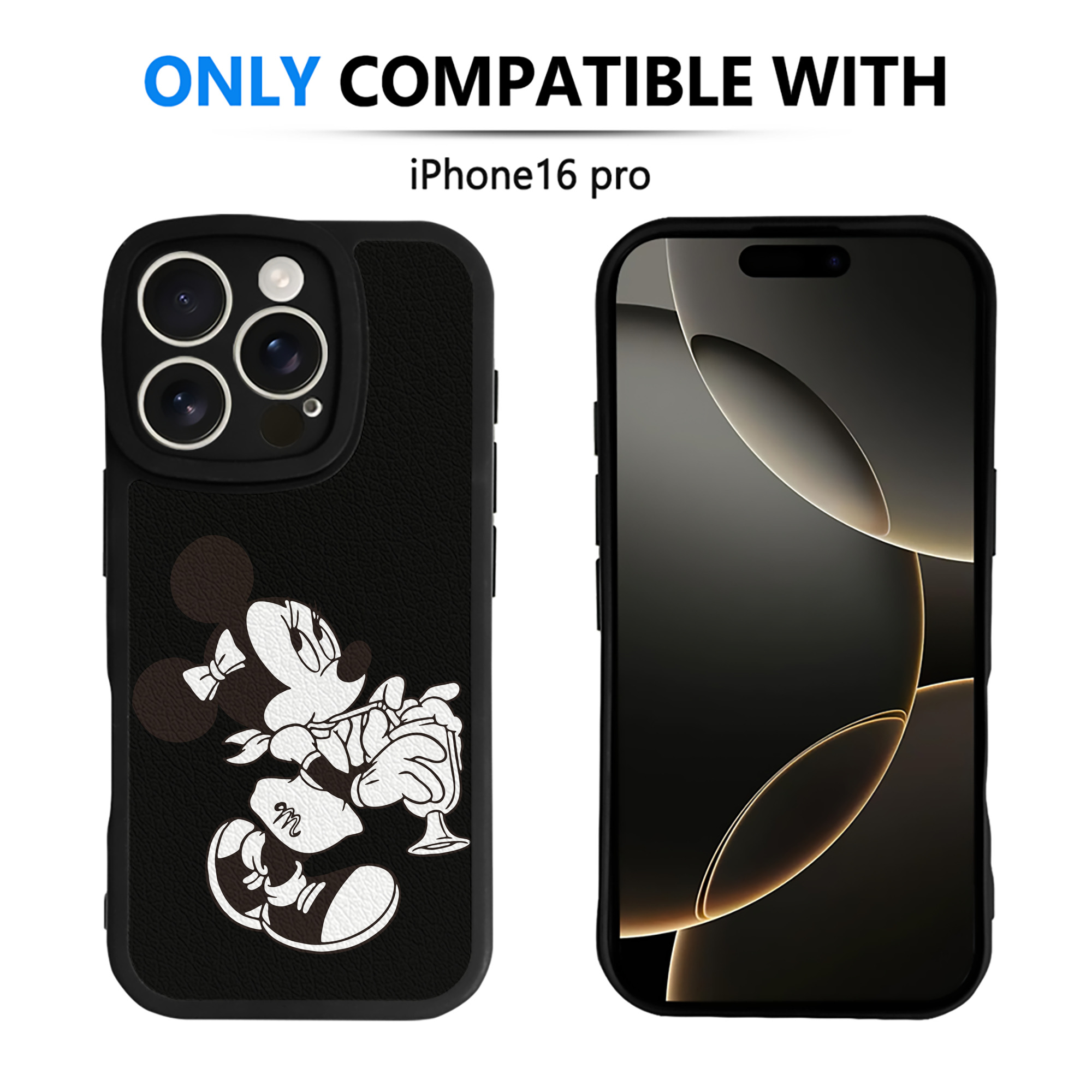 （画像用） ミッキーマウス Mickey Mouse 【iPhone 16シリーズ対応】シリコンスマホケース（レザー調） 材質：シリコン